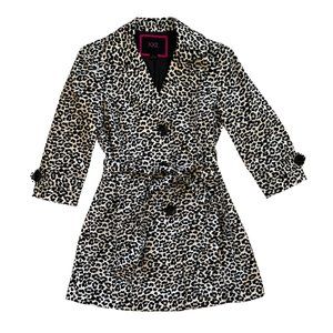 y2k cheetah print trench coat